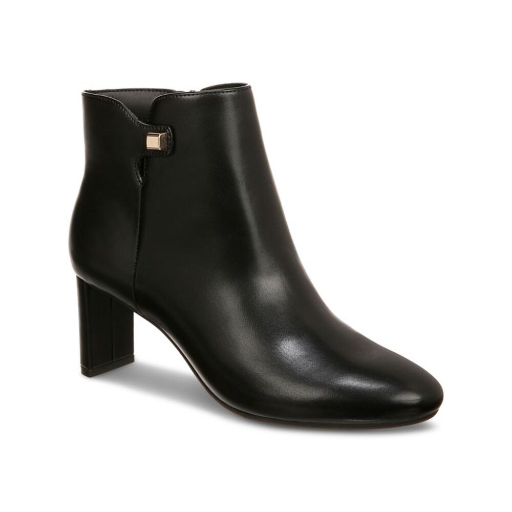 ALFANI Womens Black Padded Paam Almond Toe Sculpted Heel Zip-Up Booties 8.5 M